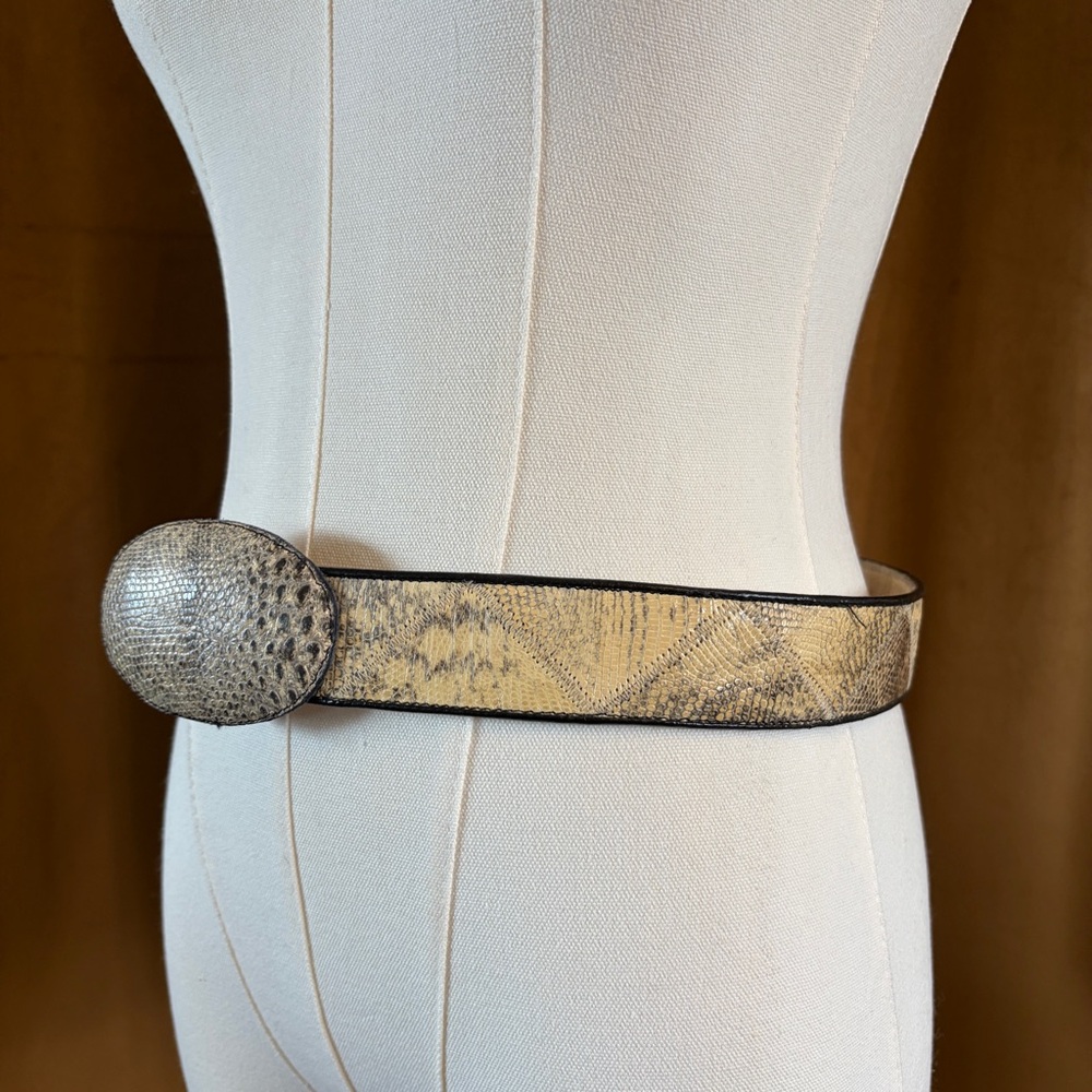 Vintage Patchwork Exotic Python Snakeskin Boho We… - image 4